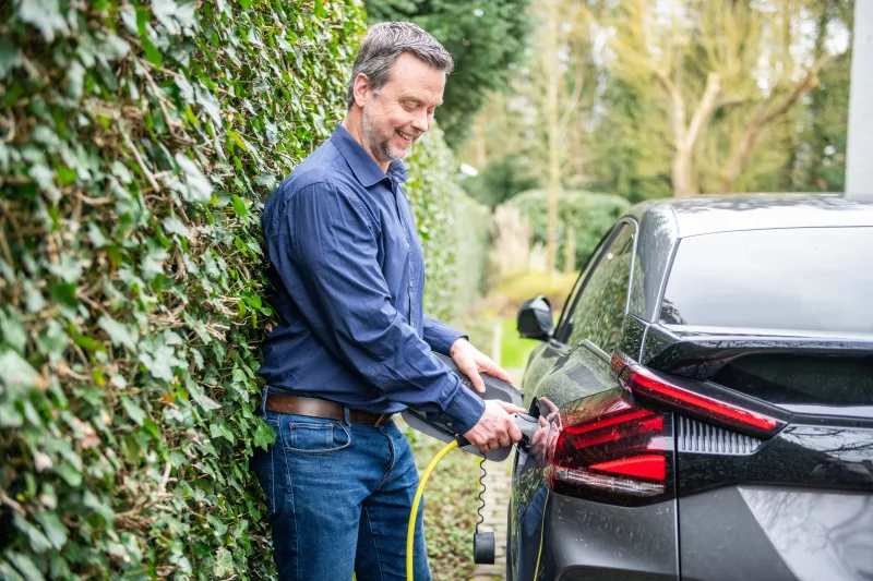 Man charging car